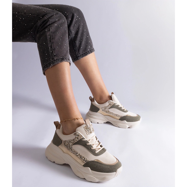 Zelené tenisky se třpytivými vsadkami zelená 1 Zelené tenisky se třpytivými vsadkami zelená 1