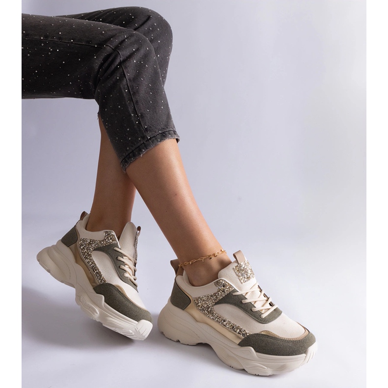 Zelené tenisky se třpytivými vsadkami zelená 2