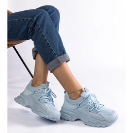 Modré sportovní tenisky s masivní podrážkou modrý 2