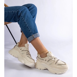 Béžové dámské sportovní tenisky béžový 1