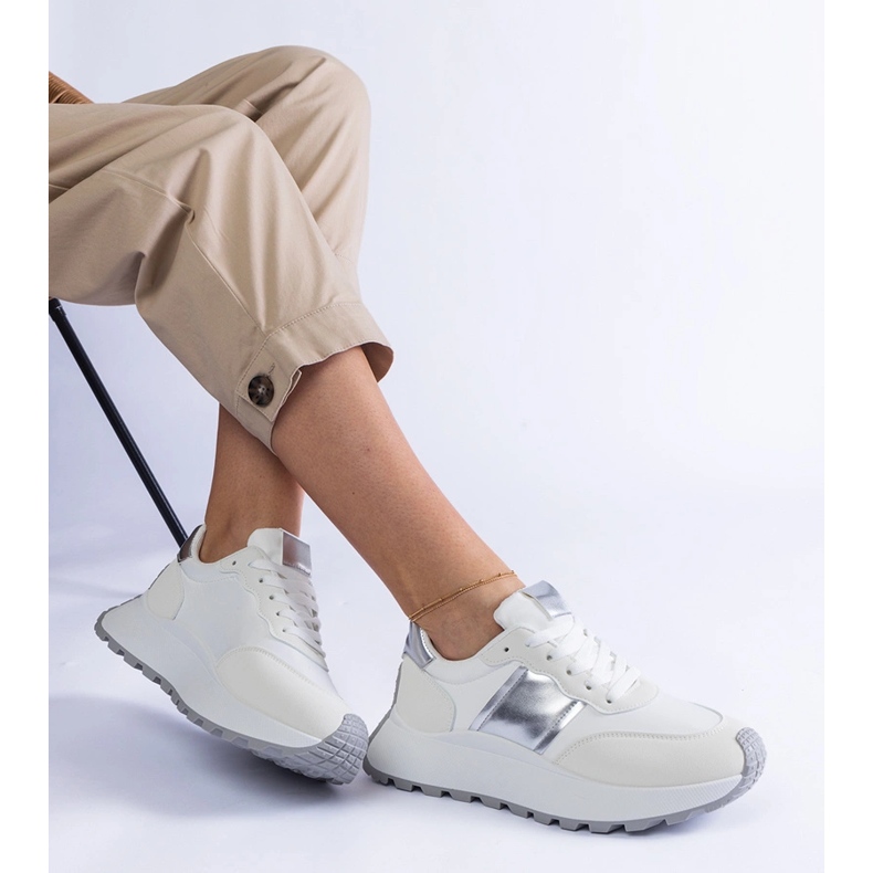 Bílé tenisky na platformě bílý 2