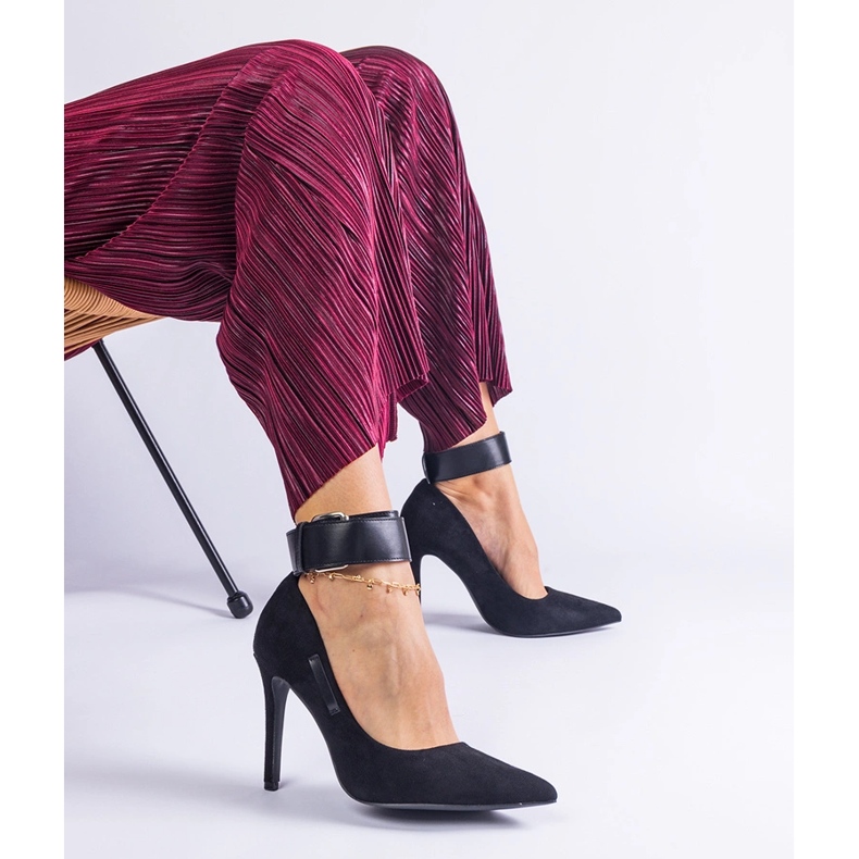 Černá čerpadla na semišové ekologické patě černý 1