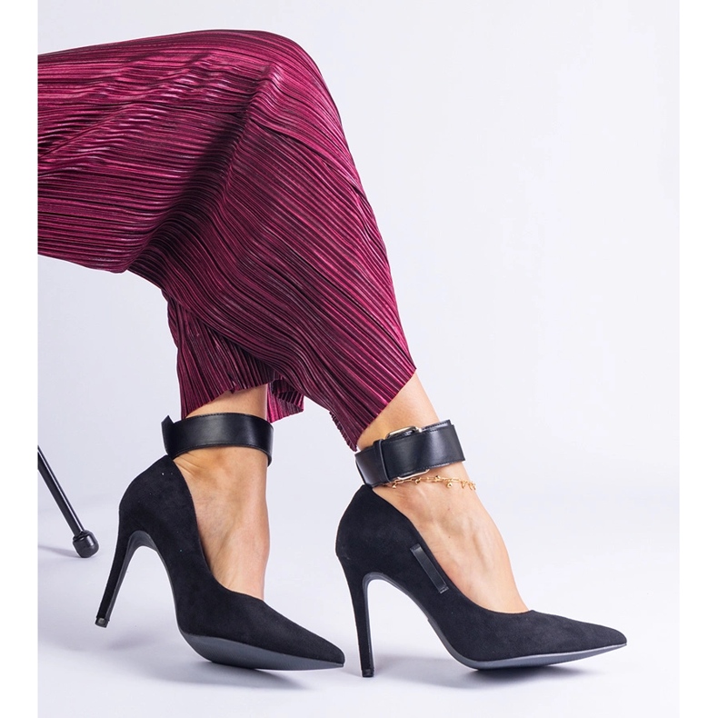 Černá čerpadla na semišové ekologické patě černý 2