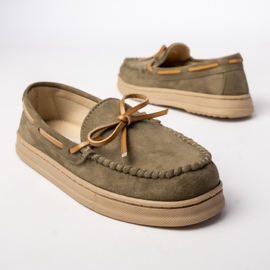 Dámské zelené semišové mokamaty s lukem zelená 2