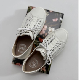 Olivier Dámské kožené boty, Style 1238 bílé tenisky bílý 1