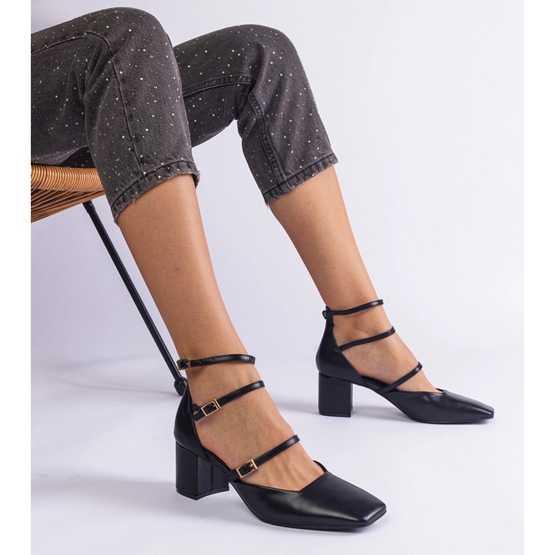 Černá čerpadla na sloupu s sponami 1