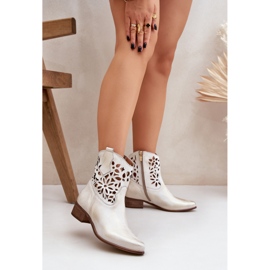 Zazoo 3404 Otevřené boty s nízkopolířenou koženou koženou otřetou zlatý 2 Zazoo 3404 Otevřené boty s nízkopolířenou koženou koženou otřetou zlatý 2