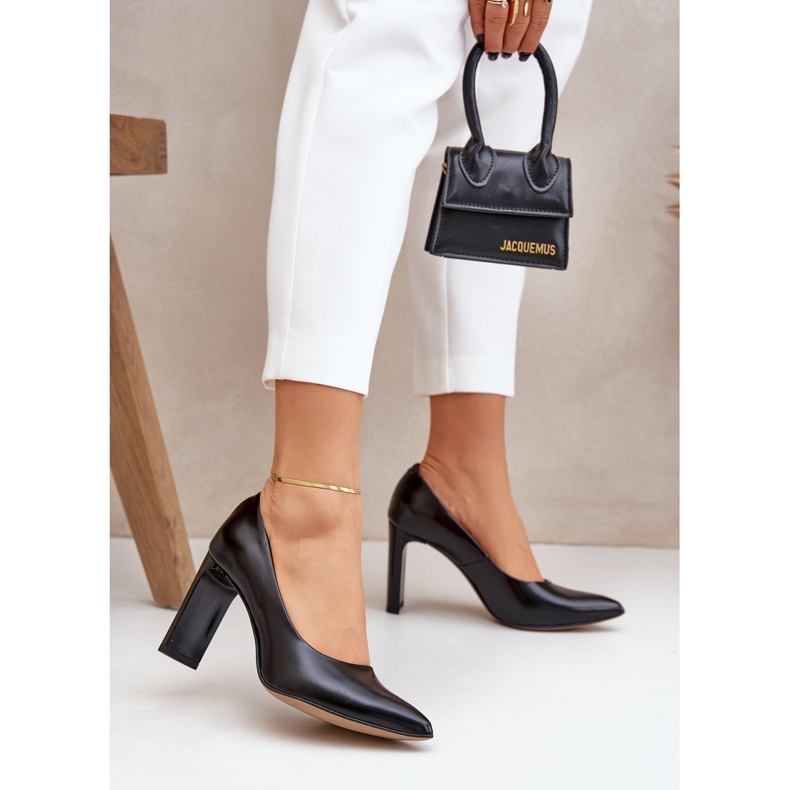Lewski Shoes Elegantní čerpadla vyrobená z přírodní kůže na Lewski Post 2659/2043 Black černý 2