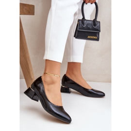 Lewski Shoes Kožená čerpadla Lewski 3118 s lesklou černou černý 2