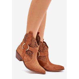 Zazoo 2994 Camel Openwork Cowboy Boots hnědý 1
