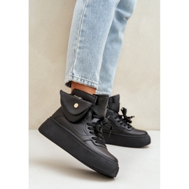 Vysoké tenisky s sáčkem na černé platformě černý 2