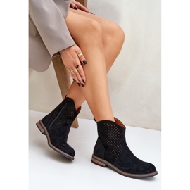 Black Openwork Boots černá 7
