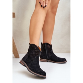 Black Openwork Boots černá 2