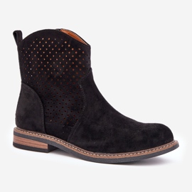 Black Openwork Boots černá 4