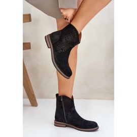 Black Openwork Boots černá 5