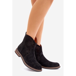 Black Openwork Boots černá 1