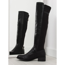 Černé kozačky s pružným svrškem černá 2