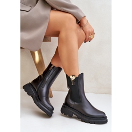 Kožené Chelsea Boots s ozdobou CheBello 4537 Black černý 1