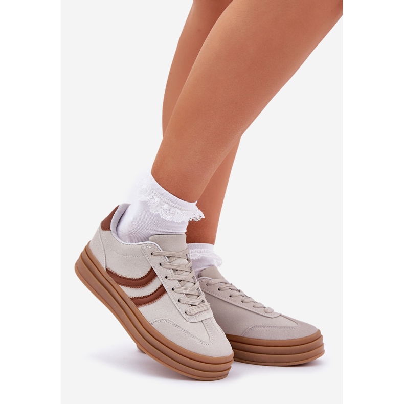 Stylové tenisky na šedé platformě šedá 1 Stylové tenisky na šedé platformě šedá 1