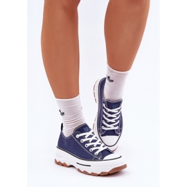 News Nízké ženské tenisky na platformě Navy Blue modrý 4