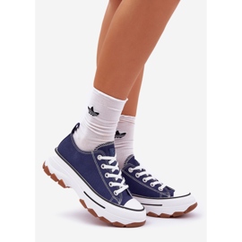News Nízké ženské tenisky na platformě Navy Blue modrý 1