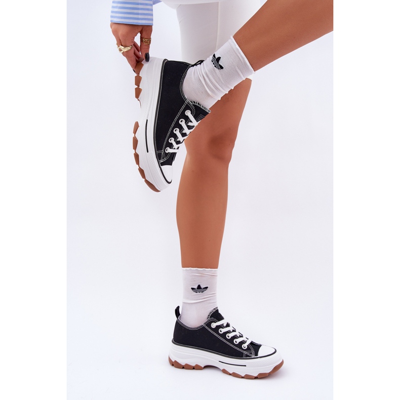 News Tenisky nízkých žen na platformě černé černá 2