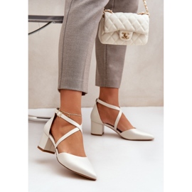 Čerpadla na ekologické kožené post Sergio Leone Pearl béžový 2