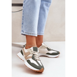 Beige-green dámské tenisky sportovní boty béžový 2