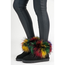 Dimar Vícebarevné kožené mukluki černá 1