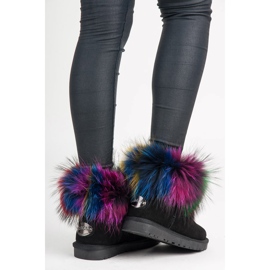 Dimar Vícebarevné kožené mukluki černá 2