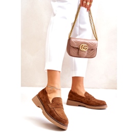 Bellucci Klasické dámské mokasíny s ekologickou semišovou hnědou hnědý 2