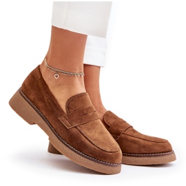 Bellucci Klasické dámské mokasíny s ekologickou semišovou hnědou hnědý 5