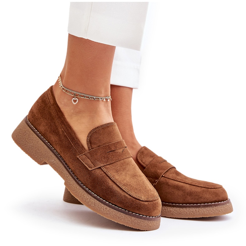 Bellucci Klasické dámské mokasíny s ekologickou semišovou hnědou hnědý 5