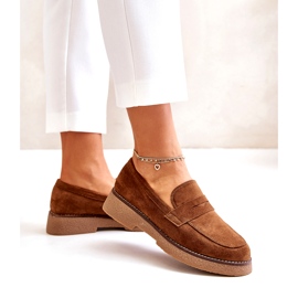 Bellucci Klasické dámské mokasíny s ekologickou semišovou hnědou hnědý 4