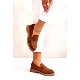 Bellucci Klasické dámské mokasíny s ekologickou semišovou hnědou hnědý 3