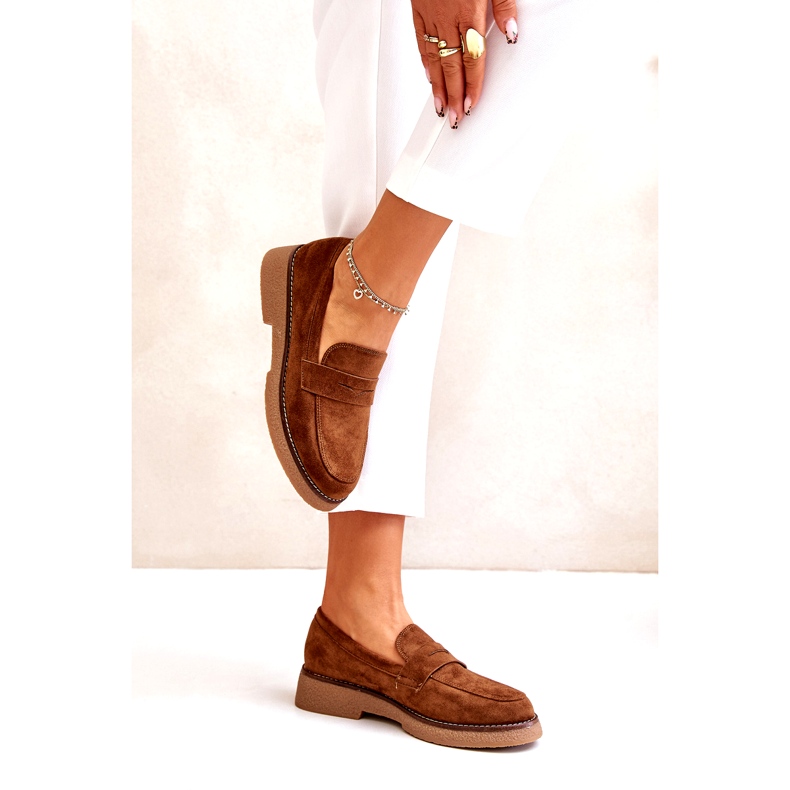 Bellucci Klasické dámské mokasíny s ekologickou semišovou hnědou hnědý 3