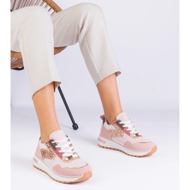 Růžové tenisky na plošině zdobené třpytem růžový 2 Růžové tenisky na plošině zdobené třpytem růžový 2