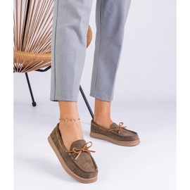 Zelené dámské mokasíny z Ekozamsz s lukem zelená 1