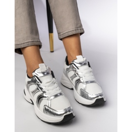 Dámské stříbrné tenisky na platformě stříbro 2