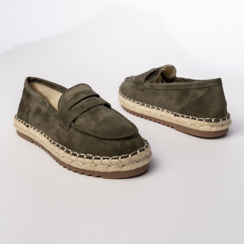 Dámské espadrilles tmavě zelené mokasíny zelený 1