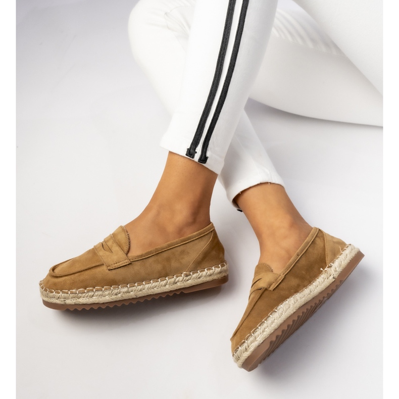 Espadrilles Dámské velbloudí mokařidly béžový 2