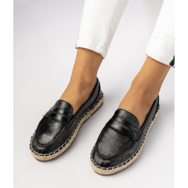 Dámské černé mokasíny Espadrilles černá 4