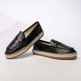 Dámské černé mokasíny Espadrilles černá 1