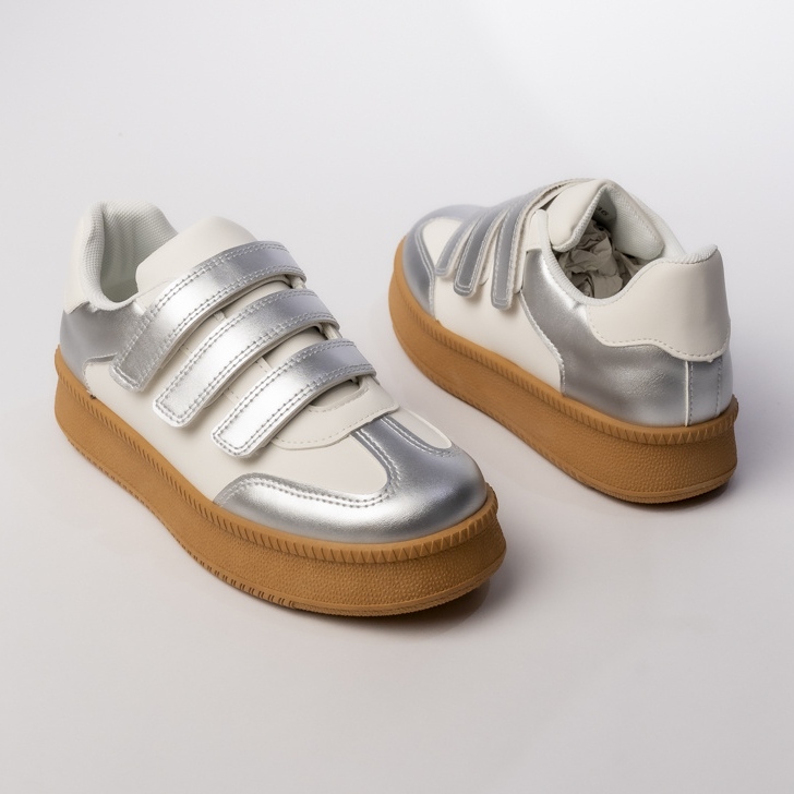 Dámské sportovní tenisky stříbrné bílé stříbrný 1