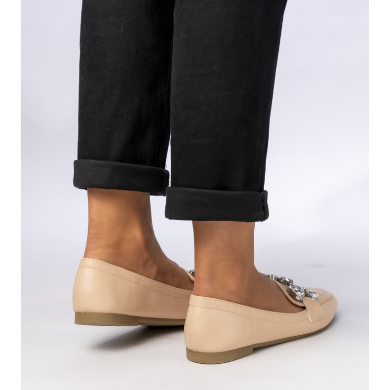 Dámské mokasíny s béžovými ozdobami 1