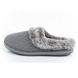 Dámské zateplené pantofle Skechers 167225/GR, šedé šedá 9