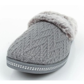 Dámské zateplené pantofle Skechers 167225/GR, šedé šedá 10