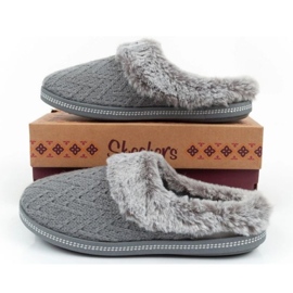 Dámské zateplené pantofle Skechers 167225/GR, šedé šedá 17