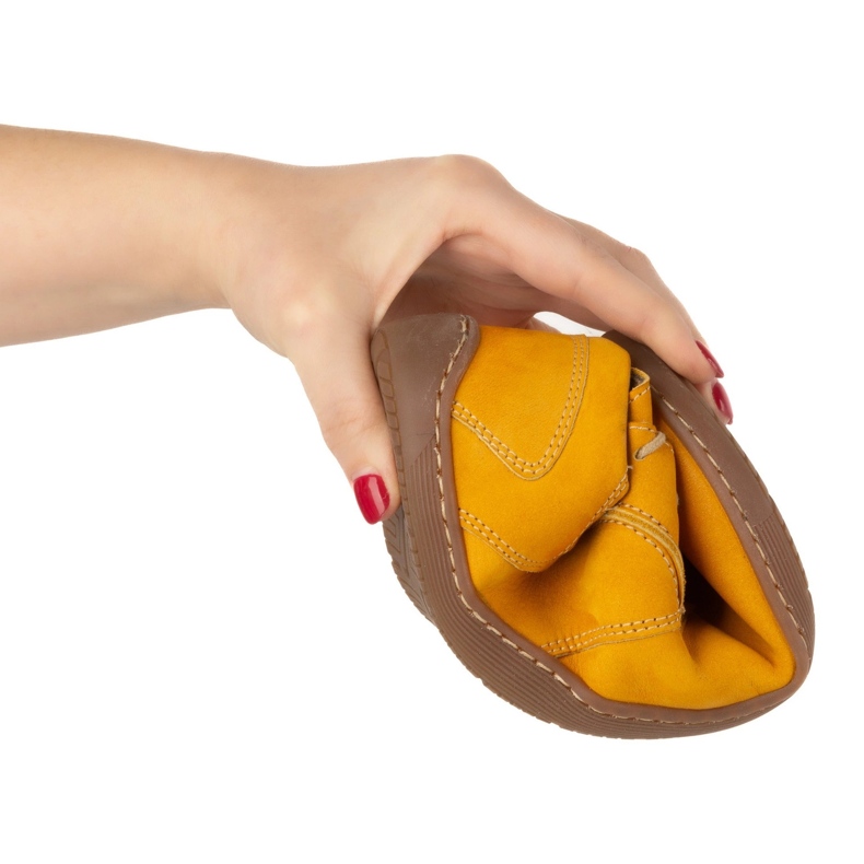 Olivier Dámská bosská minimalistická kožená bota 1082 Nubuk hořčice žlutá 2