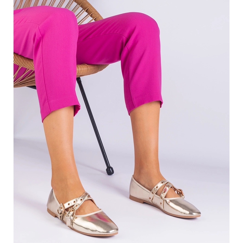 Zlaté baleríny vyrobené z ekologického -zdobeného spony zlatý 1